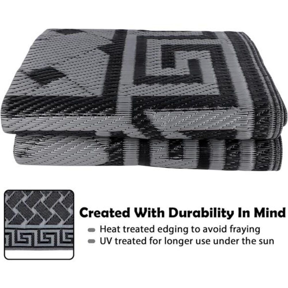 Reversible Mats, Plastic Straw Rug, Modern Area Rug, Large Floor Mat and Rug - Picture 5 of 6